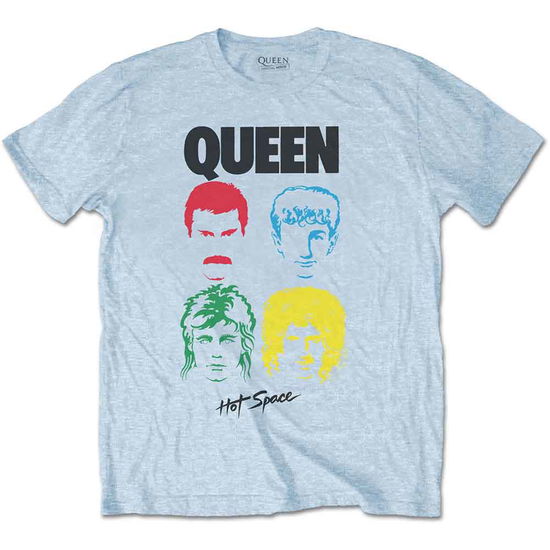 Cover for Queen · Queen Unisex T-Shirt: Hot Space Album (Light Blue) (T-shirt) [size S] [Blue - Unisex edition] (2020)