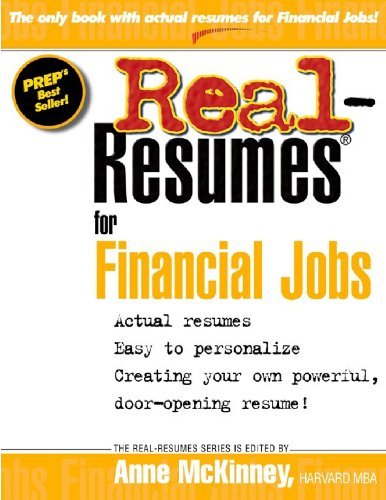 Real Resumes for Financial Jobs - Anne Mckinney - Boeken - CreateSpace Independent Publishing Platf - 9781475093599 - 2 april 2012