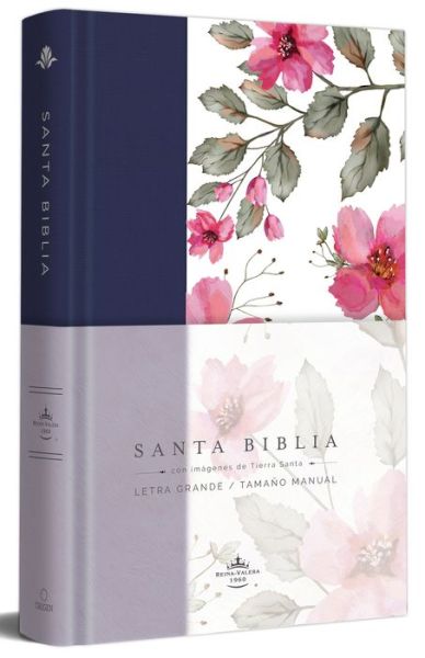 Cover for Reina Valera Revisada 1960 · Biblia RVR 1960 letra grande Tapa dura y tela azul purpura con flores tamano man ual / Spanish Bible RVR 1960 Handy Size Hardcover Cloth with Purple Blue Flor (Hardcover Book) (2021)