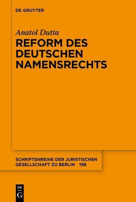 Cover for Dutta · Reform des deutschen Namensrechts (Book) (2020)