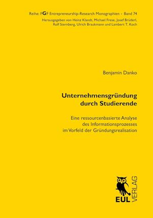 Cover for Benjamin Danko · Unternehmensgründung durch Studierende (Paperback Book) (2018)