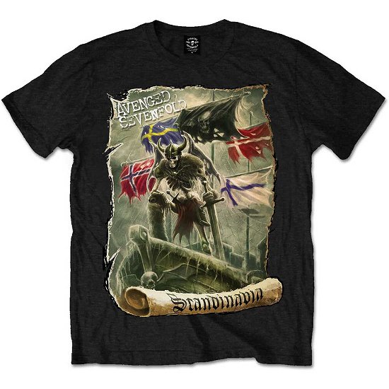 Avenged Sevenfold Unisex T-Shirt: Scandinavia - Avenged Sevenfold - Merchandise - ROFF - 5055295386600 - 2. januar 2015