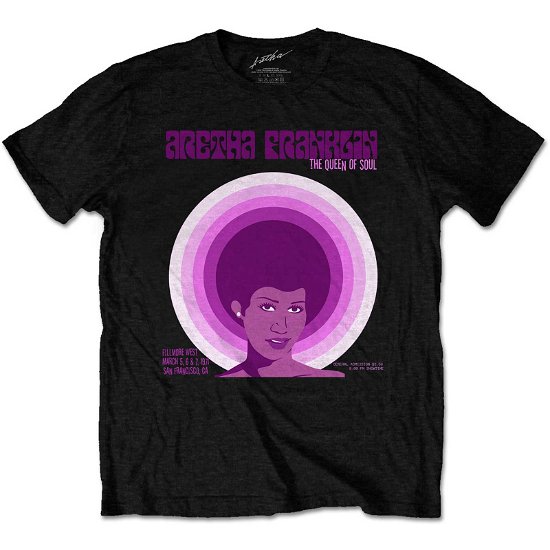 Aretha Franklin Unisex T-Shirt: Fillmore West '71 - Aretha Franklin - Mercancía -  - 5056561046600 - 