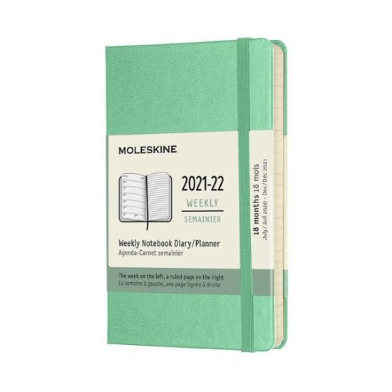 Cover for Moleskine · Moleskine 2022 18-Month Weekly Pocket Hardcover Notebook: Ice Green (Book) (2021)