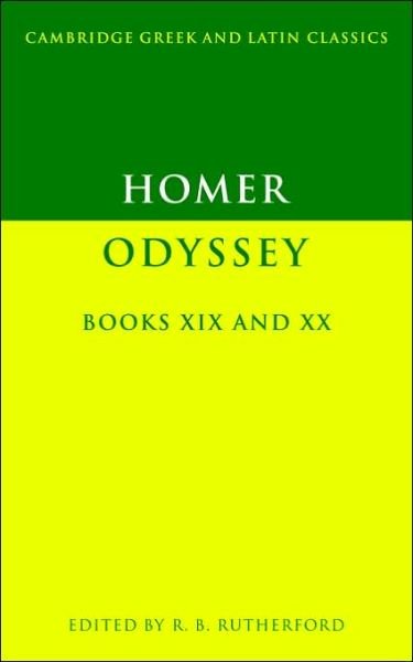 Cover for Homer · Homer: Odyssey Books XIX and XX - Cambridge Greek and Latin Classics (Pocketbok) (1992)