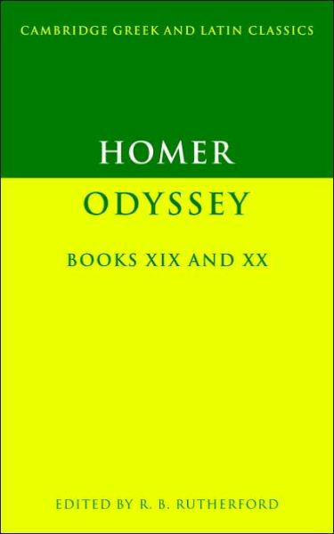 Cover for Homer · Homer: Odyssey Books XIX and XX - Cambridge Greek and Latin Classics (Paperback Book) (1992)