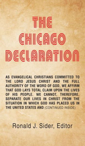 Cover for Ronald J. Sider · The Chicago Declaration (Pocketbok) (2016)