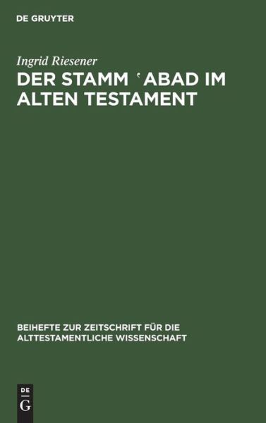 Cover for Ingrid Riesener · Der Stamm EVD im Alten Testament (Book) (1979)