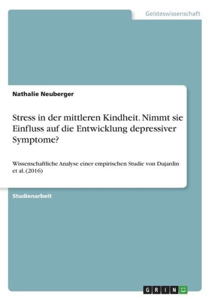 Cover for Neuberger · Stress in der mittleren Kindh (Bog)