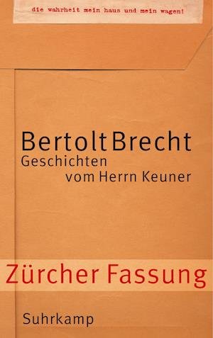 Cover for B. Brecht · Gesch.v.Herrn Keuner,Zürcher (Bog)