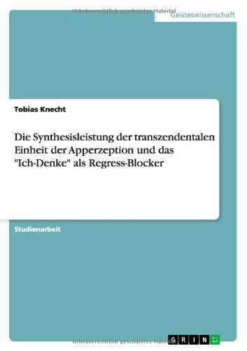 Cover for Knecht · Die Synthesisleistung der transz (Buch) [German edition] (2013)