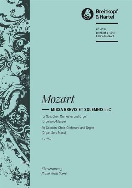 Cover for Mozart · Missa brev.C KV259,KlA.EB8692 (Bog) (2018)