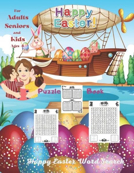 Cover for Gesika Anja · Happy Easter Word Search Puzzle Book For adults, Seniors And Kids Ages +8: a funny large print Puzzle book for all / Brain Games / Crossword / brain-boosting (Paperback Book) (2022)