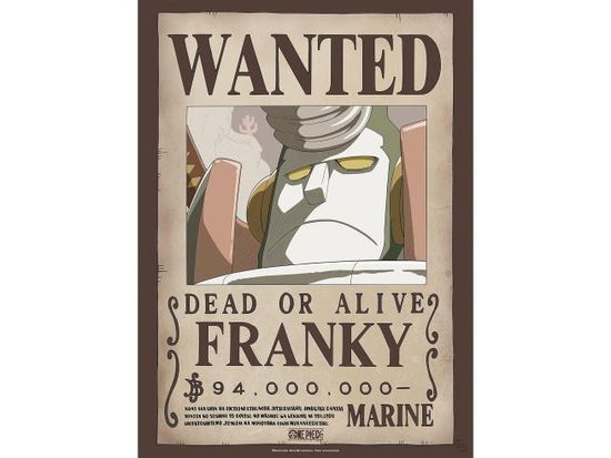 Cover for Abysse · ONE PIECE  - Poster «Wanted Franky» (52x38) (Leketøy)