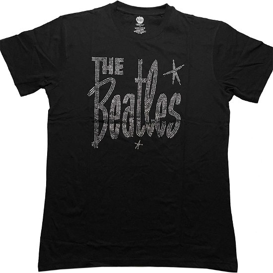Cover for The Beatles · The Beatles Unisex T-Shirt: Retro Logo Crystals (Embellished) (T-shirt) [size M]