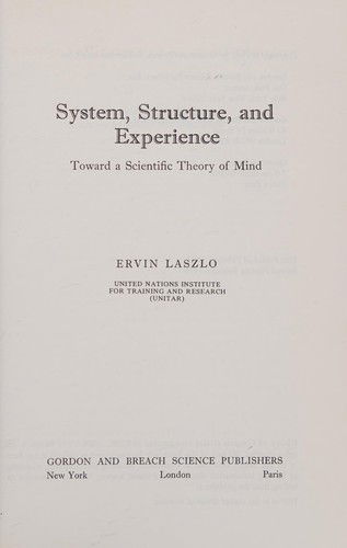 Cover for Ervin Laszlo · System Structure &amp; Experience (Hardcover Book) (1969)