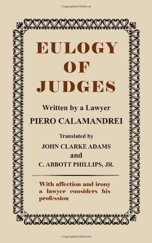 Cover for Piero Calamandrei · Eulogy of Judges (Hardcover Book) [Reprint edition] (2011)