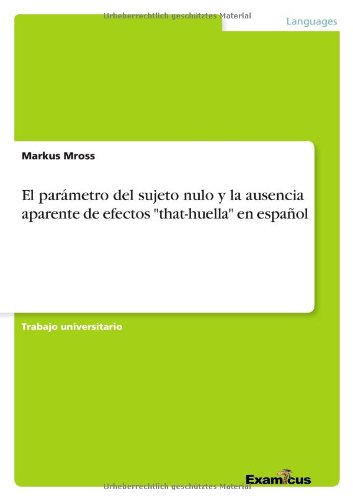 Cover for Mross · El parámetro del sujeto nulo y la (Book) [Spanish edition] (2012)