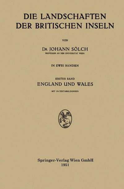 Die Landschaften Der Britischen Inseln - S  Lch  Johann - Livros - SPRINGER - 9783662240601 - 1951