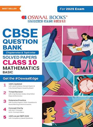 Cover for Oswaal Editorial Board · CBSE Question Bank Chapterwise and Topicwise SOLVED PAPERS_Class 10_Mathematics (Basic)_For Exam 2024-25 (Book) (2023)