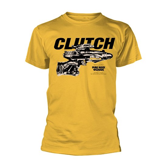 Cover for Clutch · Pure Rock Wizards (Yellow) (T-shirt) [size S] (2021)