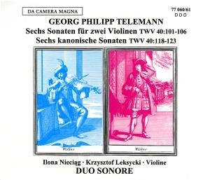 Cover for Telemann / Duo Sonore · 6 Sons for 2 Violins 6 Kano (CD) (2012)