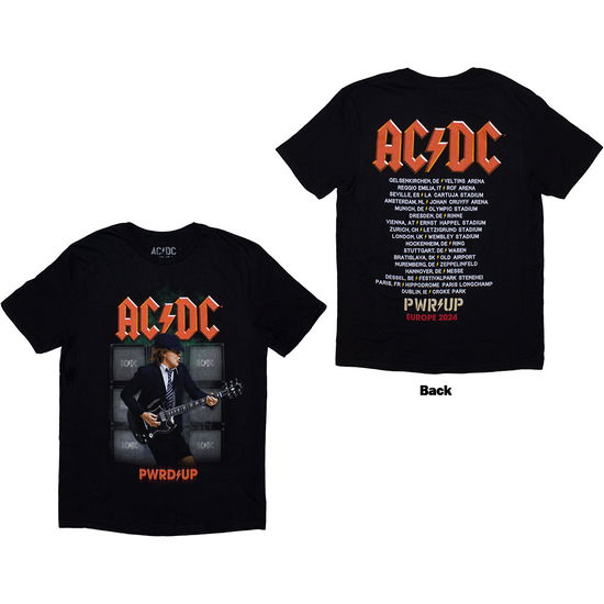 AC/DC Unisex T-Shirt: Angus Soundwall PWR-UP EU Tour '24 (Back Print & Ex-Tour) - AC/DC - Merchandise -  - 5056737289602 - October 8, 2024