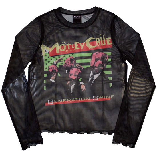 Cover for Mötley Crüe · Motley Crue Ladies Crop Top: Generation Swine (Black) (Mesh) (XX-Small) (CLOTHES) [size XXS] (2024)