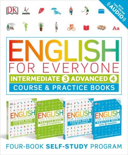 Cover for Dk · English for Everyone: Intermediate and Advanced Box Set: Course and Practice BooksaÃ¢â€šÂ¬&quot;Four-Book Self-Study Program - English for Everyone (Buch) (2018)