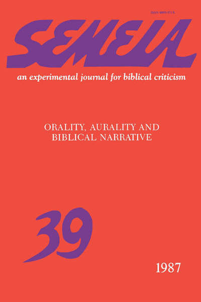 Semeia 39: Orality, Aurality, and Biblical Narrative - Lou H Silberman - Books - Society of Biblical Literature - 9781589832602 - 1987