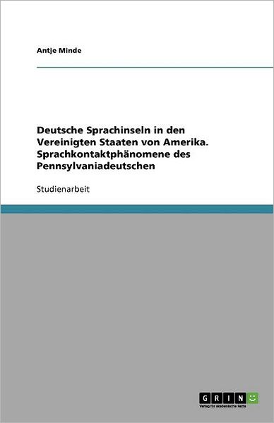 Cover for Minde · Deutsche Sprachinseln in den Vere (Book) [German edition] (2013)