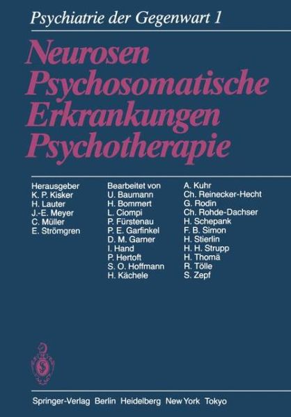 Cover for K P Kisker · Psychiatrie Der Gegenwart (Paperback Book) [Softcover Reprint of the Original 3rd Ed. 1986 edition] (2011)