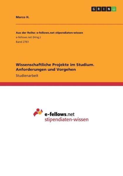 Cover for H. · Wissenschaftliche Projekte im Studiu (Book)