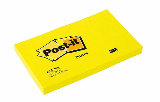 Cover for 3M Post-It · 100 Foglietti Post-It Colore Giallo Neon 127X76Mm (6 Pz) (MERCH)