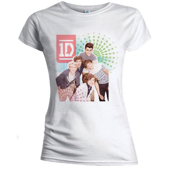 Cover for One Direction · One Direction Ladies T-Shirt: Colour test (Skinny Fit) (T-shirt) [size S] [White - Ladies edition]