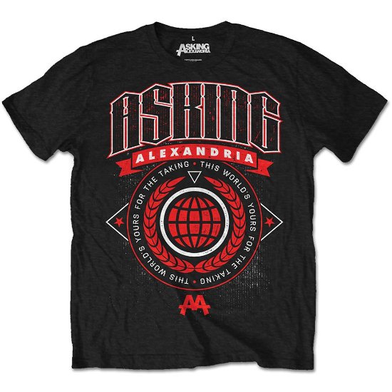 Asking Alexandria: This World (Retail Pack) (T-Shirt Unisex Tg. S) - Rockoff - Merchandise - Bandmerch - 5056170627603 - 