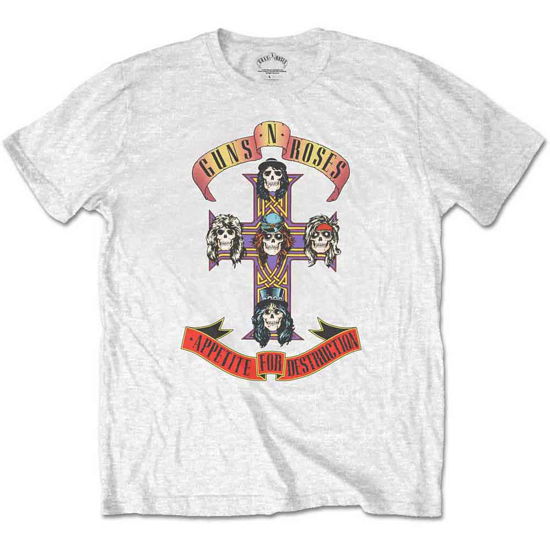 Cover for Guns N Roses · Guns N' Roses Unisex T-Shirt: Appetite for Destruction (Retail Pack) (T-shirt) [size S] [White - Unisex edition]