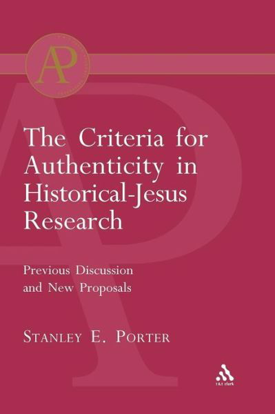 Cover for Stanley E. Porter · Criteria for Authenticity in Historical-jesus Research (Paperback Book) (2004)