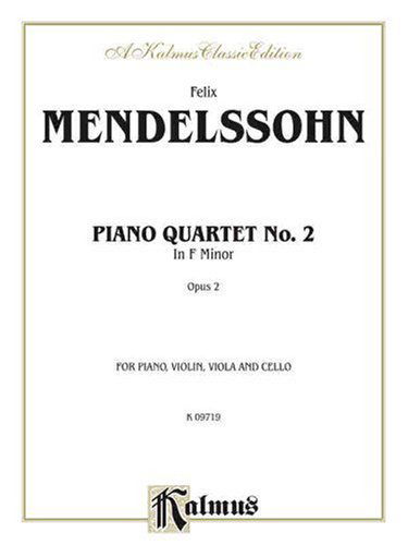 Cover for Felix · Piano Quartets, Op. 2 (Taschenbuch) [Kalmus edition] (1985)