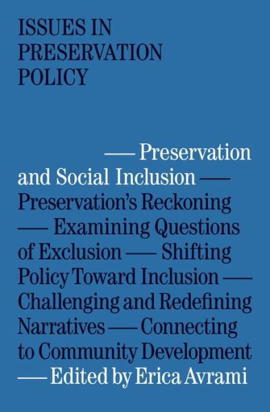 Cover for Erica Avrami · Preservation and Social Inclusion (Paperback Book) (2020)