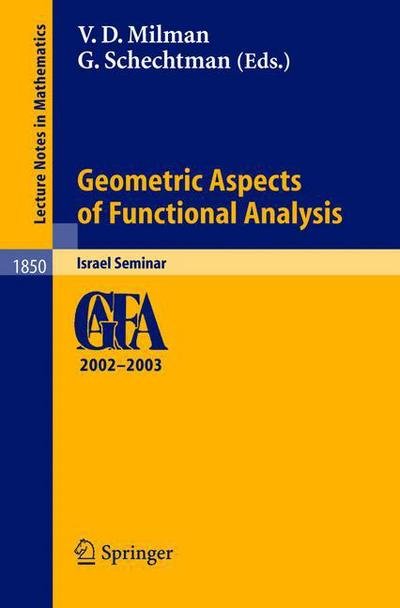 Cover for V D Milman · Geometric Aspects of Functional Analysis: Israel Seminar 2002-2003 - Lecture Notes in Mathematics (Paperback Book) (2004)