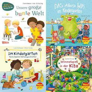 Cover for Maxi-Pixi-4er-Set 95: Neues aus dem Kindergarten (4x1 Exemplar) (Bog) (2023)