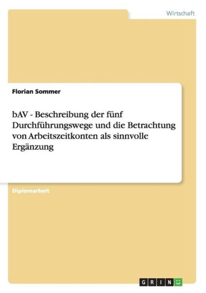 Cover for Sommer · Bav - Beschreibung Der Fünf Durc (Book) [German edition] (2013)