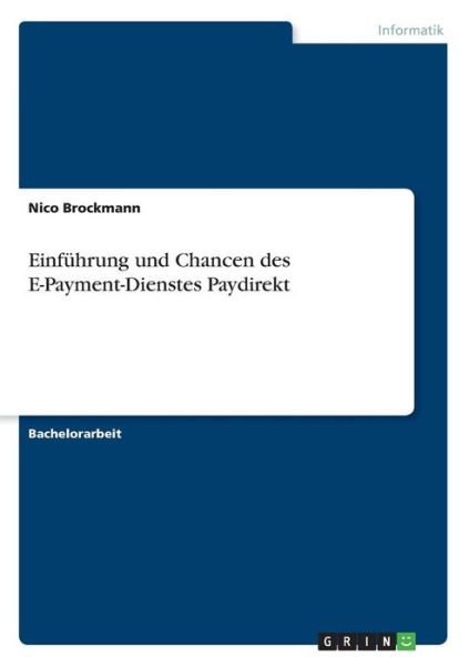 Cover for Brockmann · Einführung und Chancen des E- (Book)