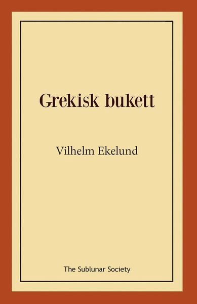 Cover for Vilhelm Ekelund · Grekisk bukett (Paperback Book) (2020)