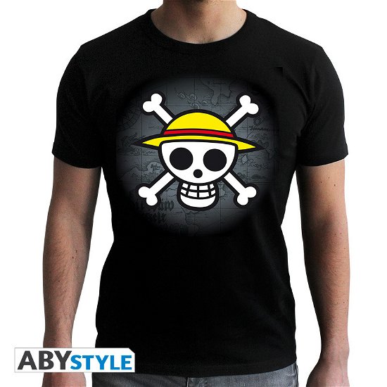 Cover for One Piece · T-shirt Basic Men Skull With Map (MERCH) [size XXL] (2019)