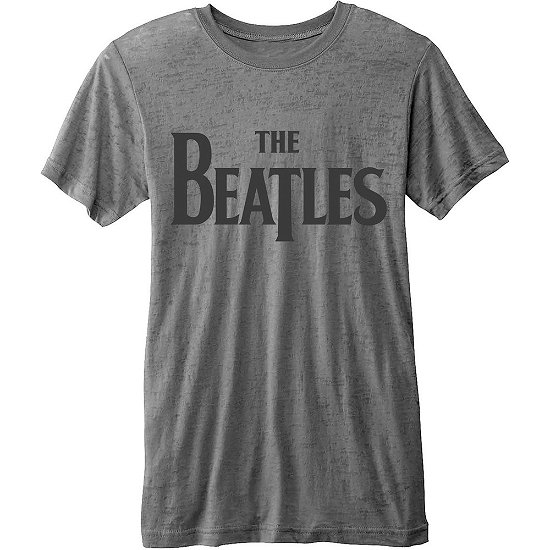 The Beatles Unisex T-Shirt: Drop T Logo (Burnout) - The Beatles - Produtos - Apple Corps - Apparel - 5055979929604 - 