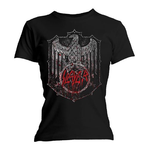 Slayer Ladies T-Shirt: Bloody Shield - Slayer - Merchandise - Global - Apparel - 5056170604604 - 