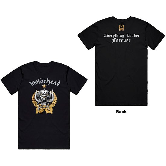 Motorhead Unisex T-Shirt: Everything Louder Forever (Back Print) - Motörhead - Produtos -  - 5056368692604 - 