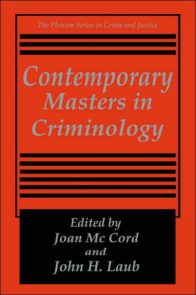 Cover for Joan Ed. Mccord · Contemporary Masters in Criminology - The Plenum Series in Crime and Justice (Hardcover Book) [1995 edition] (1995)